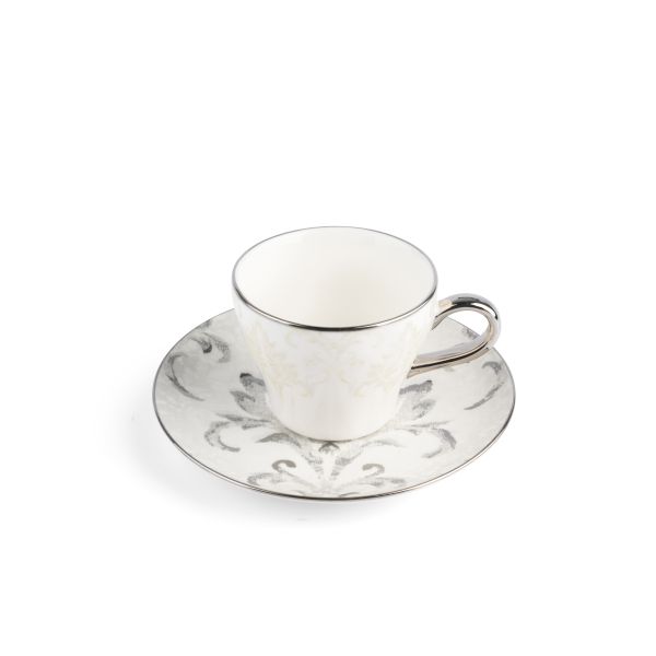 Tea Porcelain Set 12 Pcs From Harir -Grey