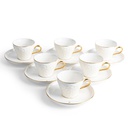 Tea Porcelain Set 12 Pcs From Crown - Gold