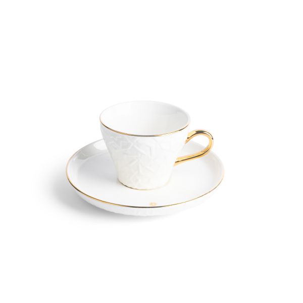Tea Porcelain Set 12 Pcs From Crown - Gold