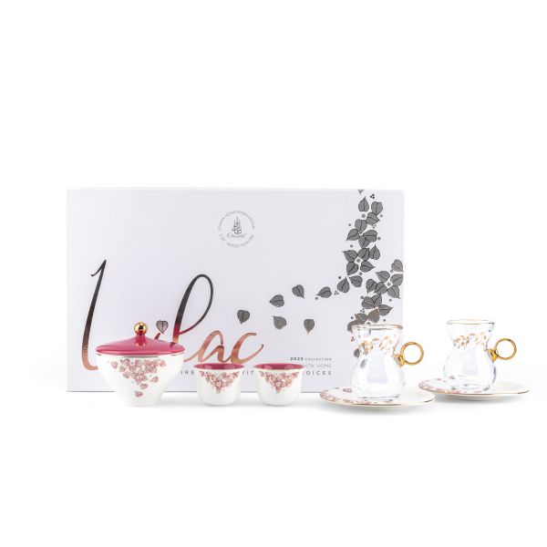 Tea And Arabic Coffee Set 19Pcs From Lilac - Pink