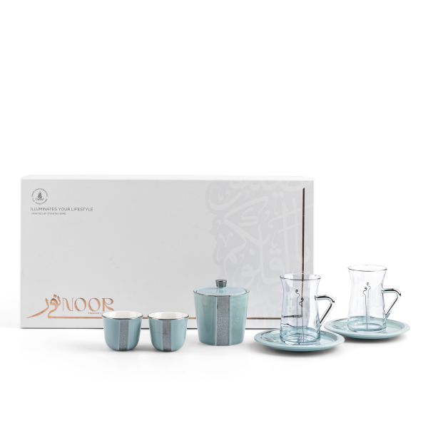 Tea And Arabic Coffee Set 19 pcs From Nour - Blue