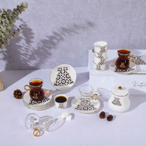 White - Tea Glass And Coffee Sets From Kaftan Collection