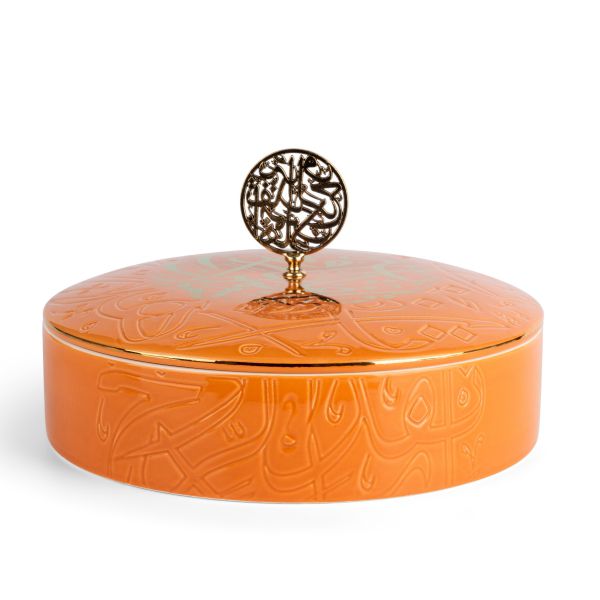 Large Date Bowl From Zuwar - Orange