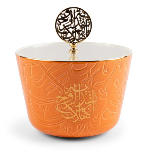 Large Date Bowl From Zuwar - Orange