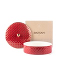 Medium Date Bowl From Rattan - Red