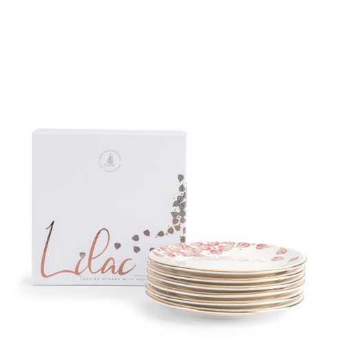 [ET1992] Serving Plates 6 Pcs From Lilac - Pink