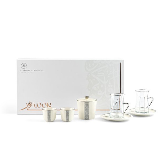 [ET2276] Tea And Arabic Coffee Set 19 pcs From Nour - Pearl