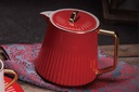 أحمر - ابريق شاي بتصميم فاخر من دايموند