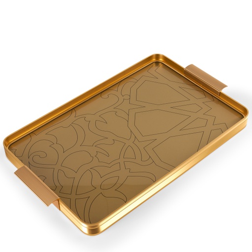 [AM1016] Luxurious Tray Of Metal and Glass Large Size