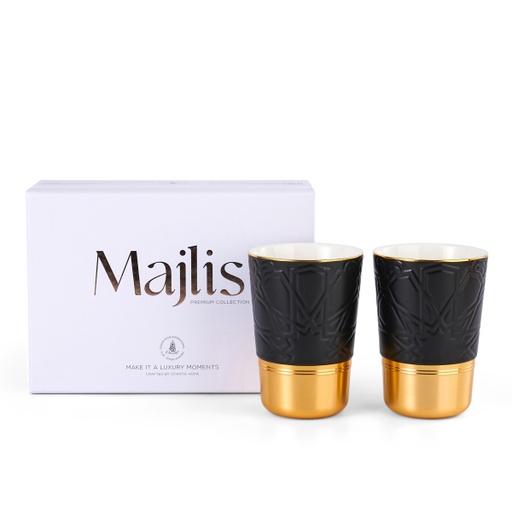 [AM1031] Cappuccino Set Of Two Cups From Majlis - Black